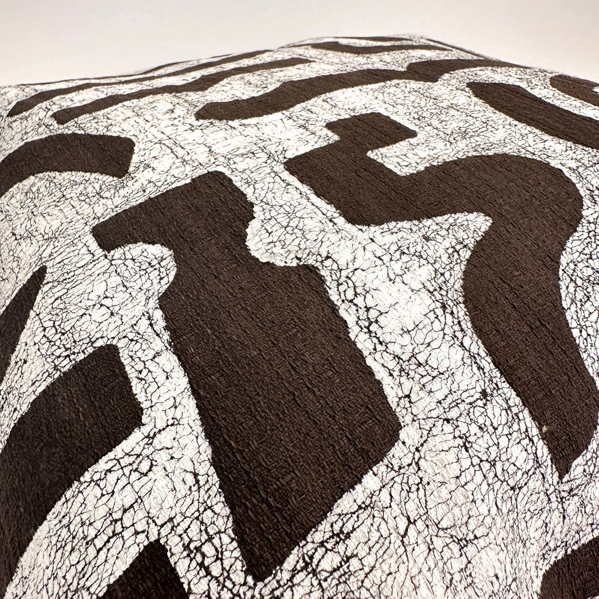 Brown + White Bogo Marks Pillow Cover, detail