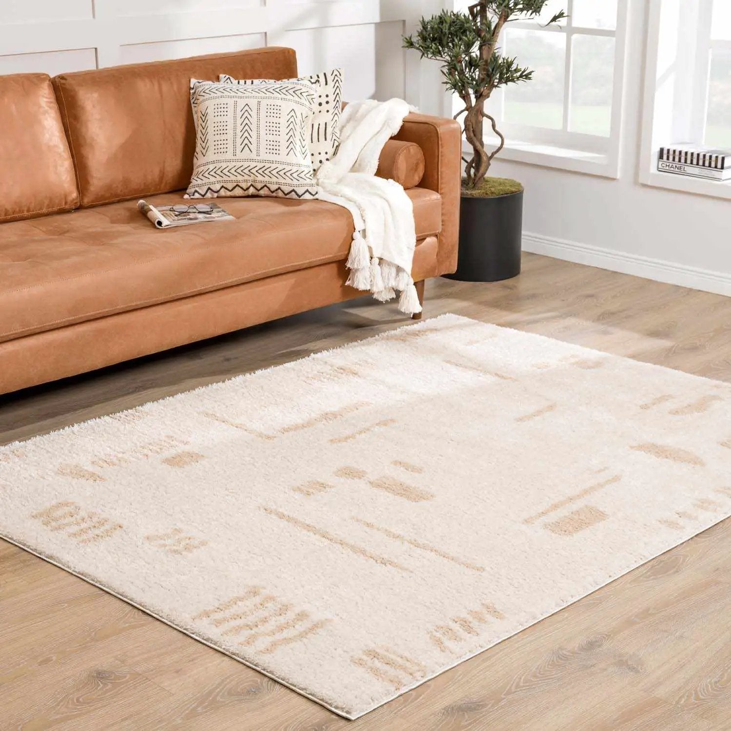 Azriel Beige Washable Area Rug by Boutique Rugs