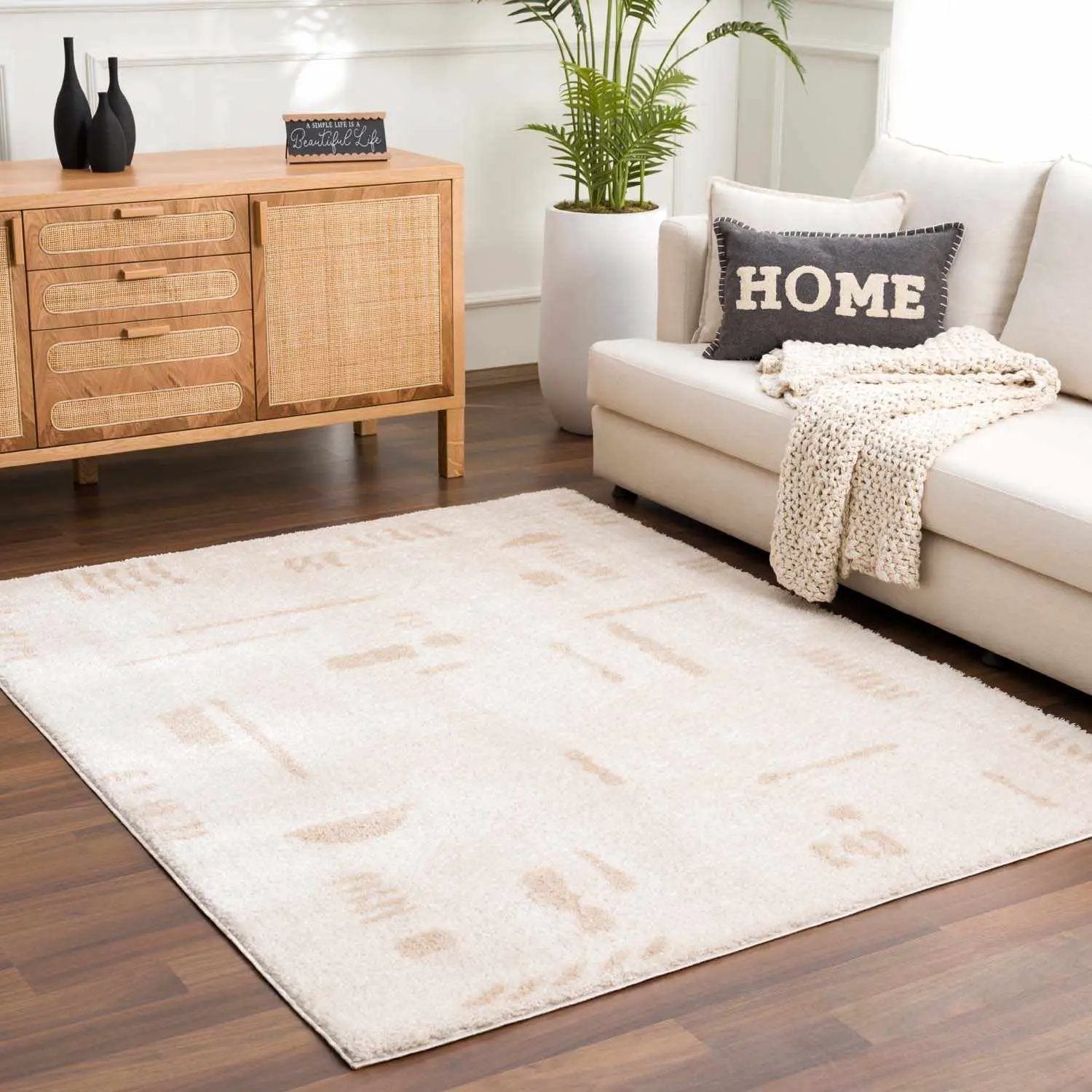Azriel Beige Washable Area Rug by Boutique Rugs