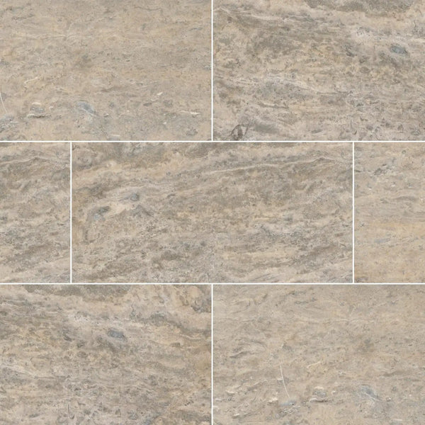 Silver Vein Cut Travertine Honed Tiles 12x24