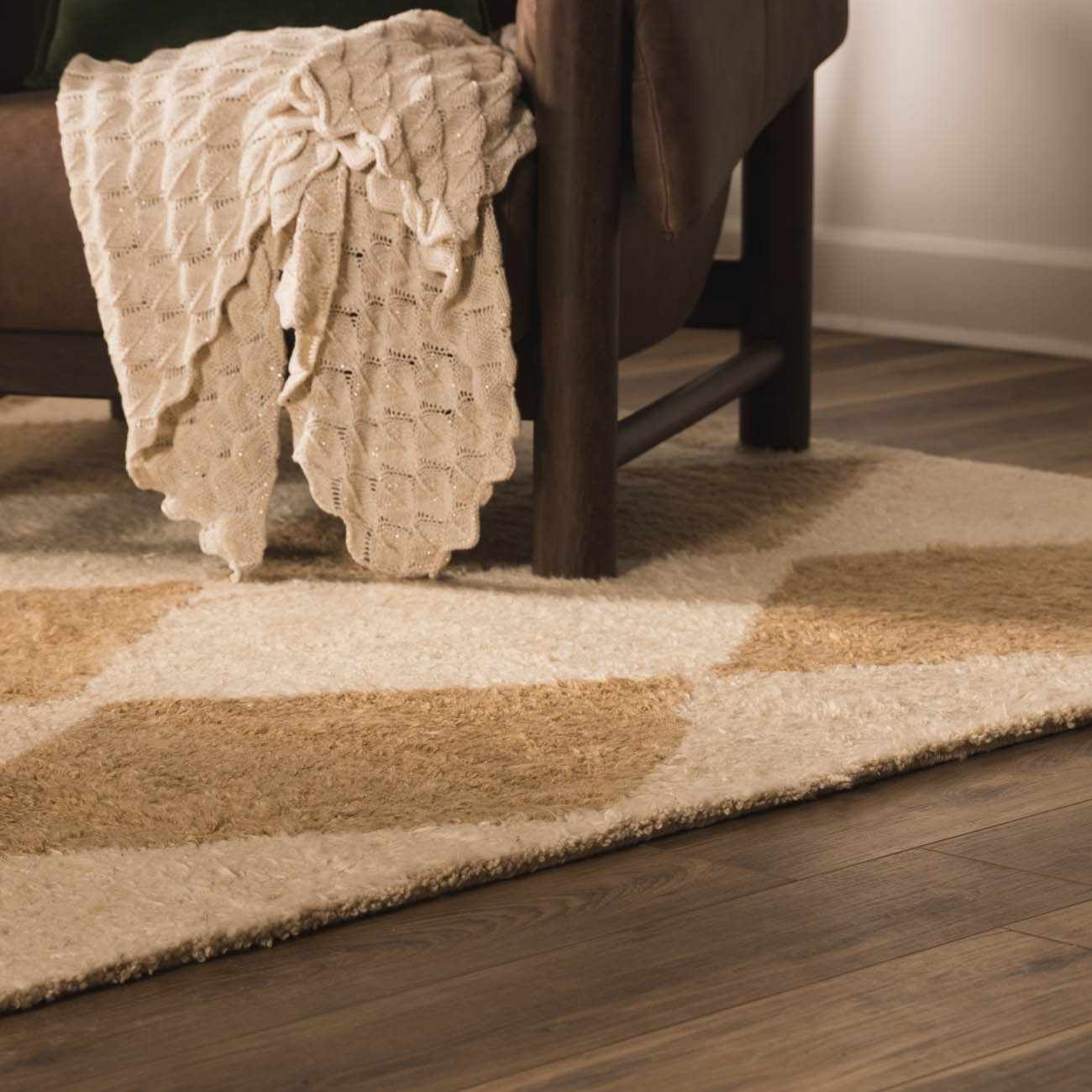 Tivka Diamond Checkered Wool Rug by Boutique Rugs