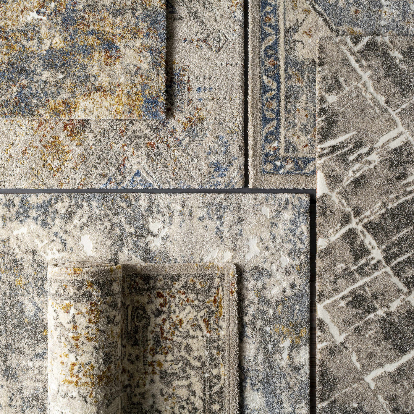 Alabaster Abstract Thick Luxe Rug by Boutique Rugs