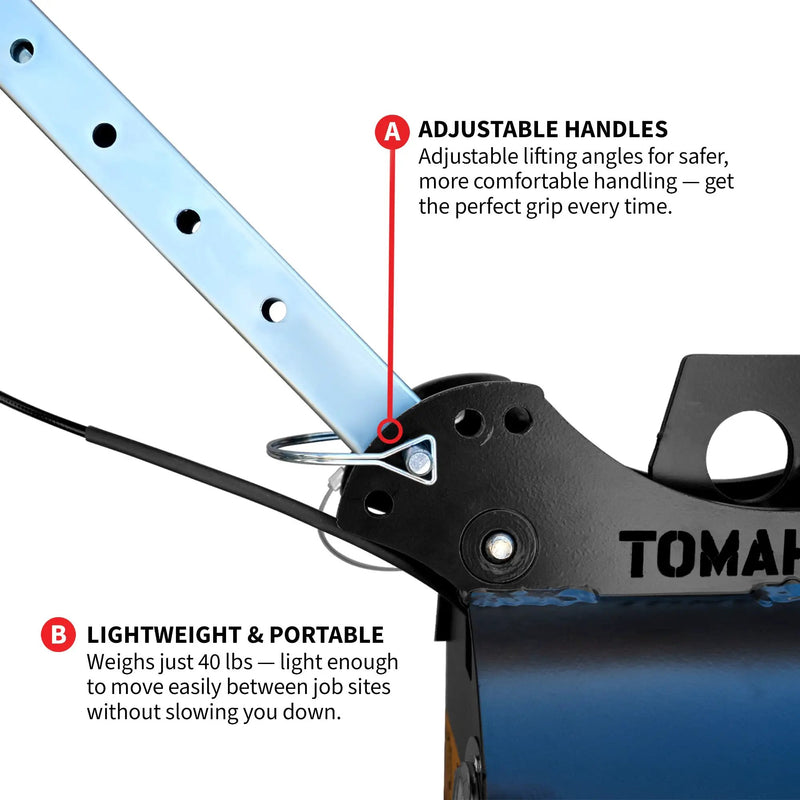 Tomahawk 440 lb Electric Paver Slab Vacuum Lifter 1200W for Hardscaping, Concrete, and Stone Placement by Tomahawk Power