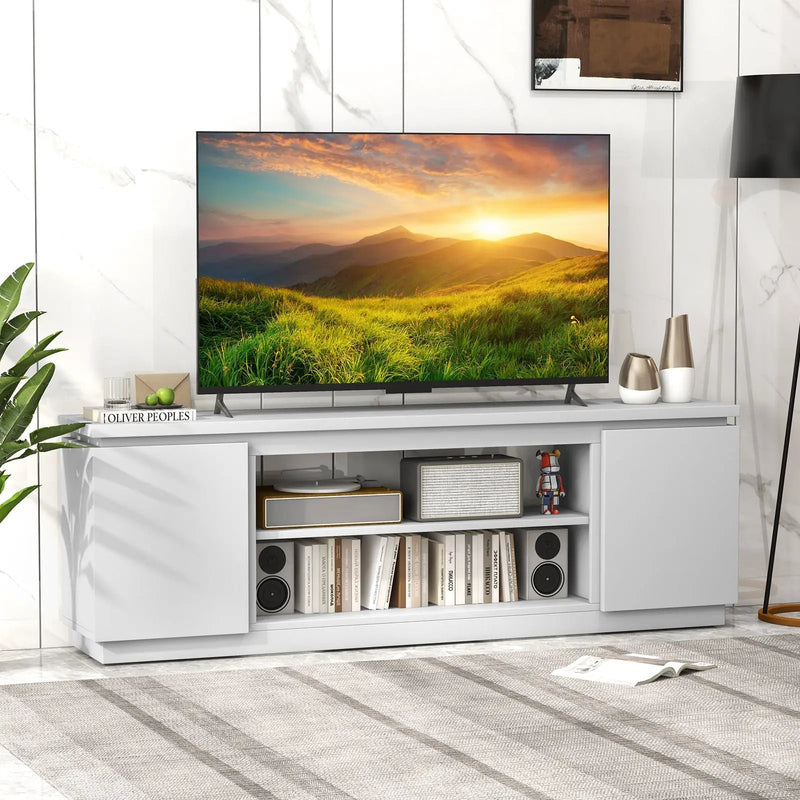 TV Cabinet with 3 Adjustable Shelves and Anti-Tipping Kits for TVs up to 80 Inch by DirectDeals