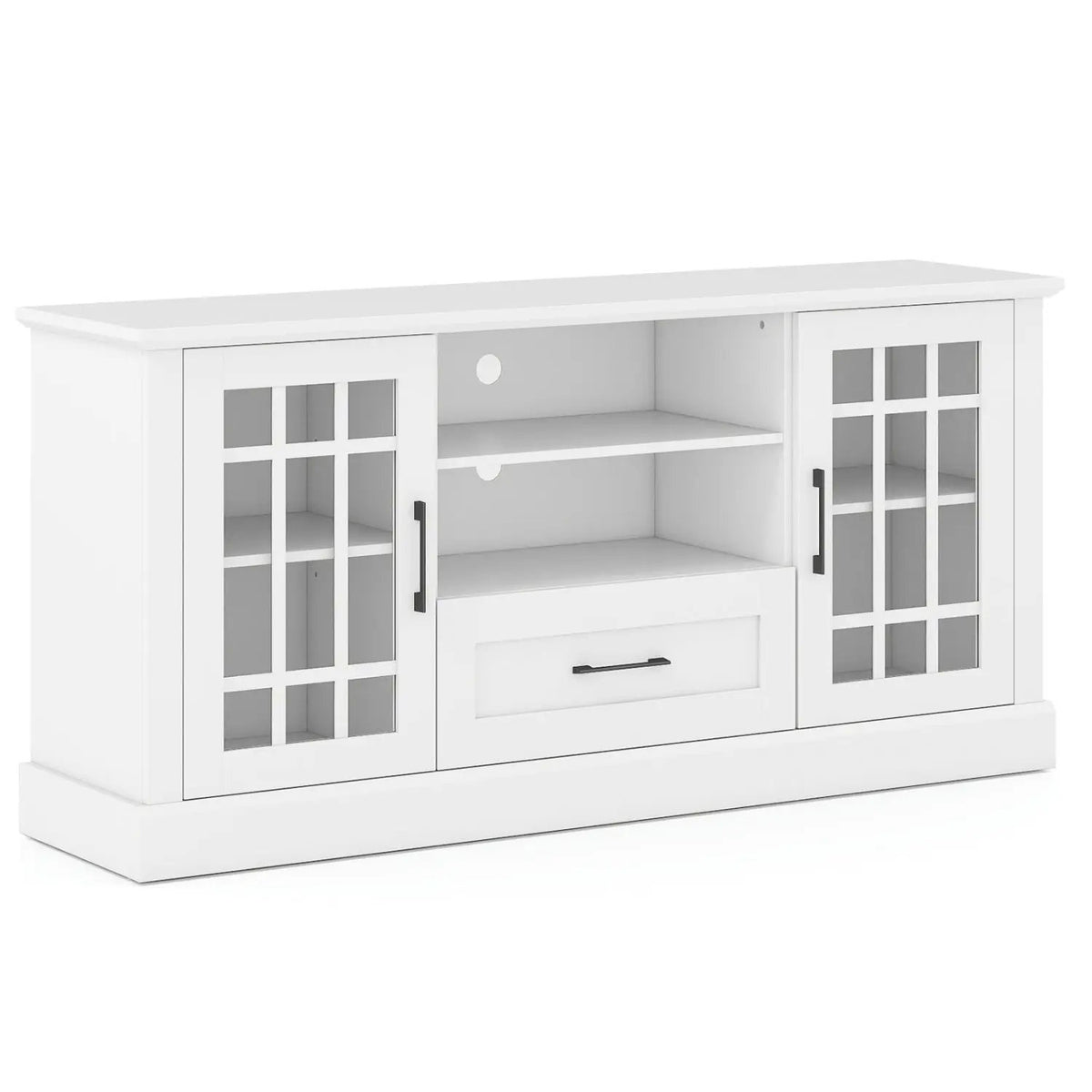 TV Stand for TVs up to 70 with Glass Doors Cubbies and Drawer, photo 10 of 10