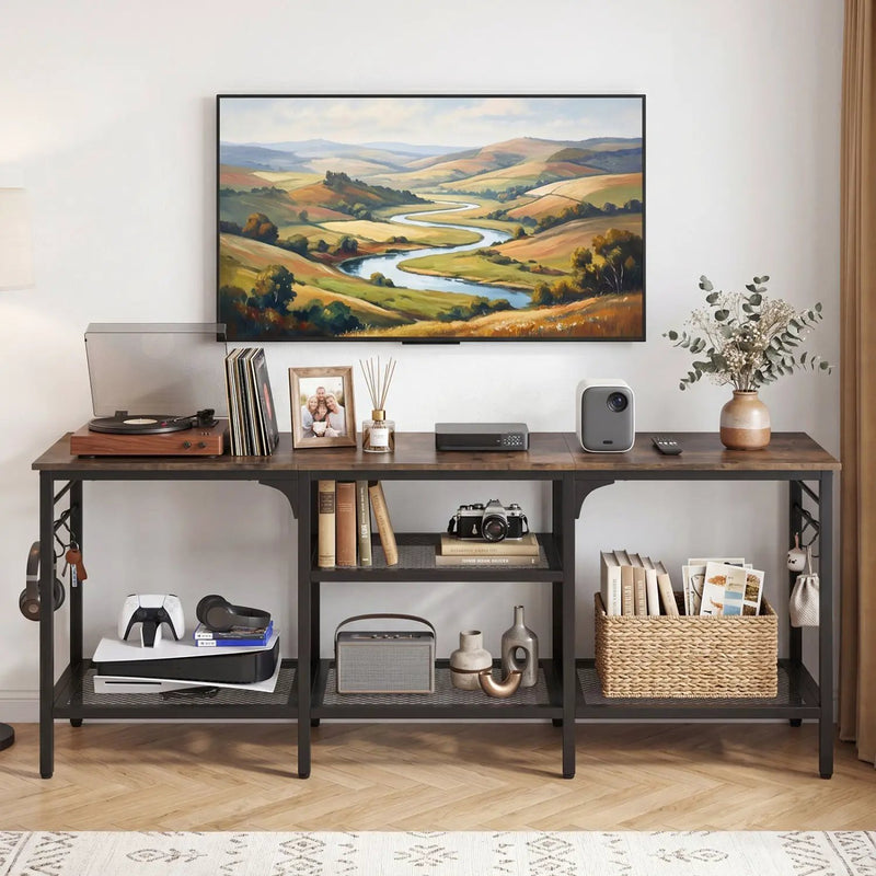 TV Stand for TVs up to 65 Inch with 3-Tier Open Shelves by DirectDeals
