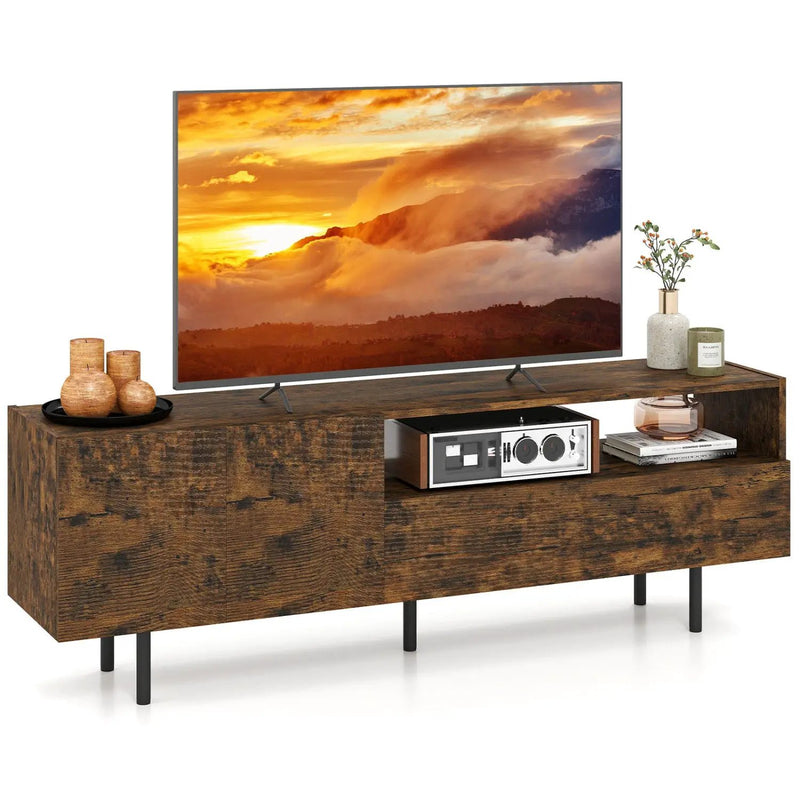 TV Stand for TVs up to 70" with Storage Cabinet and Metal Legs by DirectDeals