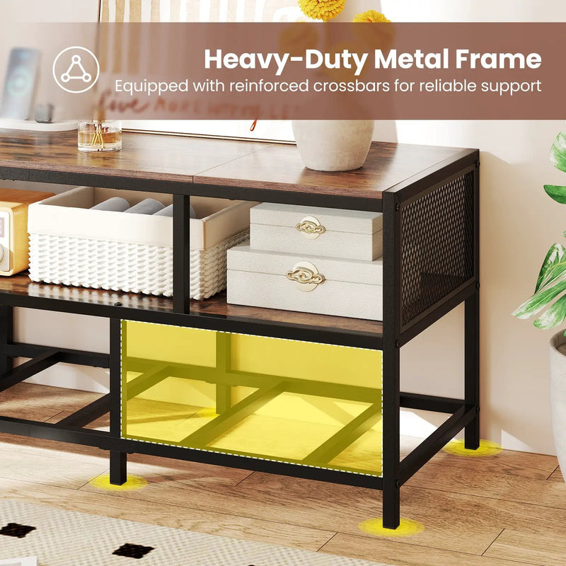 TV Stand for TVs up to 65 Inches with Power Outlets USB Charging by DirectDeals