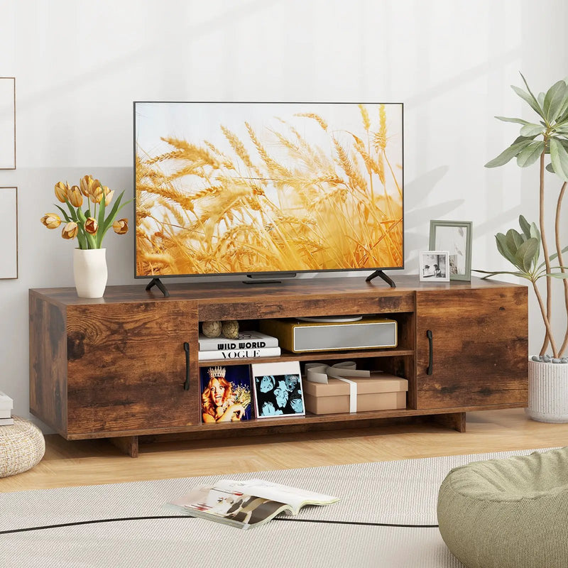 TV Stand with Power Outlet and 2 Cable Holes for 65 Inch TVs by DirectDeals