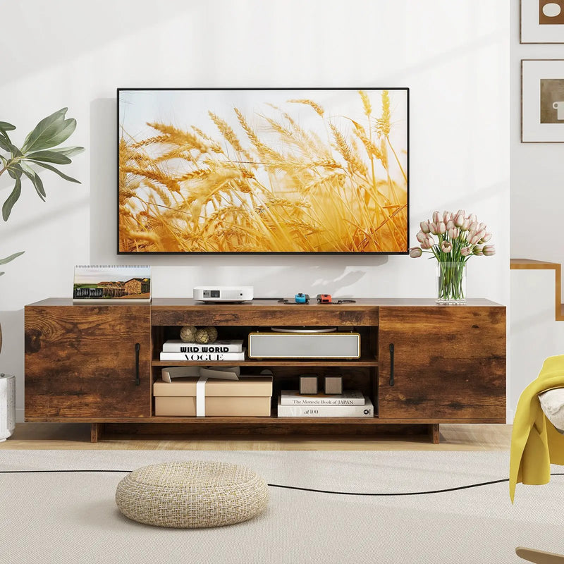 TV Stand with Power Outlet and 2 Cable Holes for 65 Inch TVs by DirectDeals