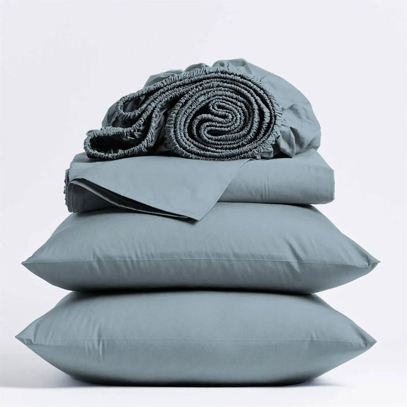 Twin size Aqua Blue 100-Percent Certified Organic Cotton Sheet Set by HomePacific