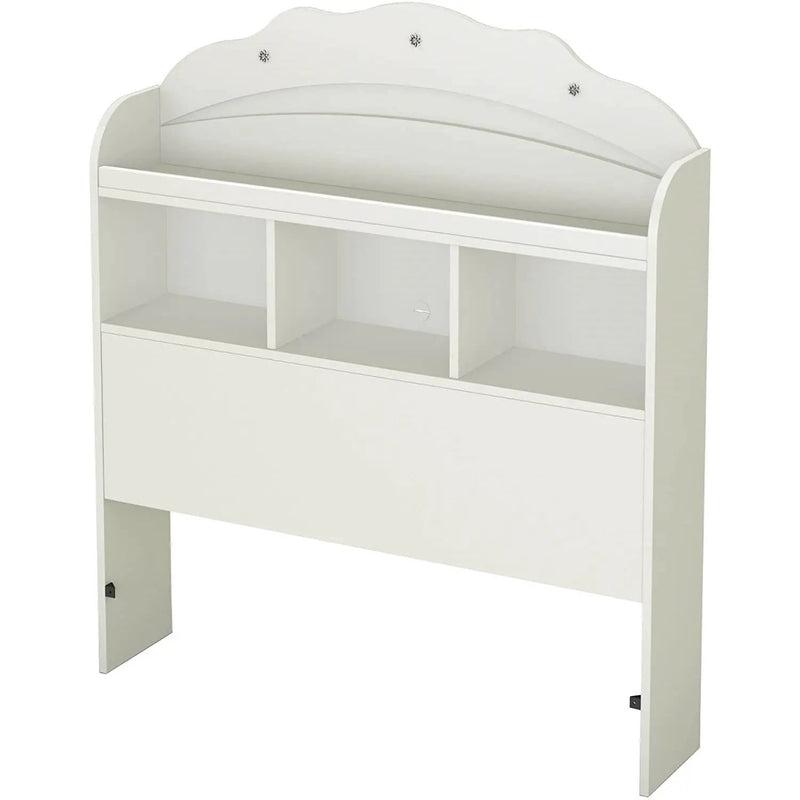 Twin size Bookcase Headboard in White Wood Finish by HomePacific