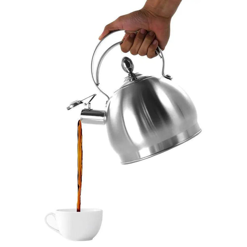 3 Quart Stainless Steel Whistling Teapot Kettle with Flip Spout and Lid by HomePacific