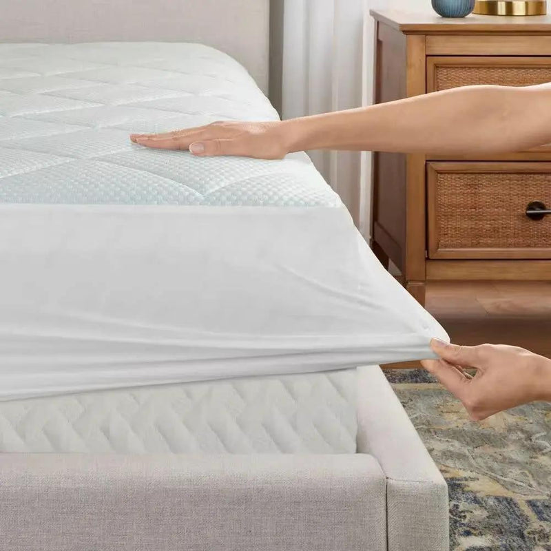 Twin size Washable Quilted Mattress Pad with Elastic Fitted Skirt by HomePacific