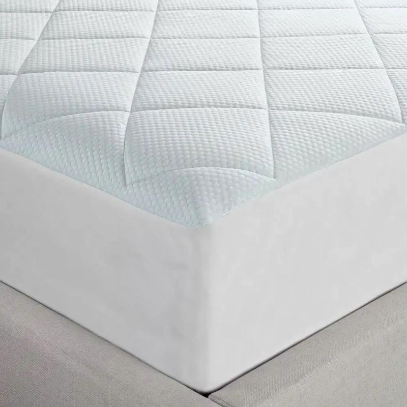 Twin size Washable Quilted Mattress Pad with Elastic Fitted Skirt by HomePacific