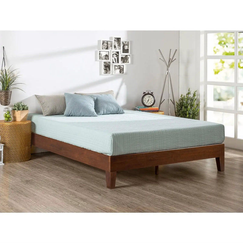 Twin size Solid Wood Platform Bed Frame in Espresso Finish by HomePacific