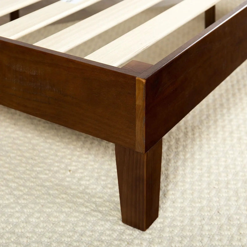 Twin size Solid Wood Platform Bed Frame in Espresso Finish by HomePacific