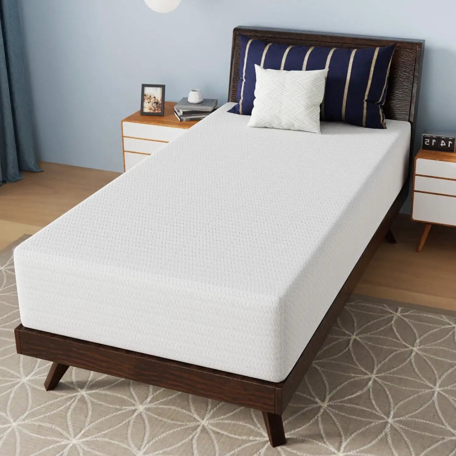 Twin size 12-inch Charcoal Infused Memory Foam Mattress with Removable Cover by HomePacific