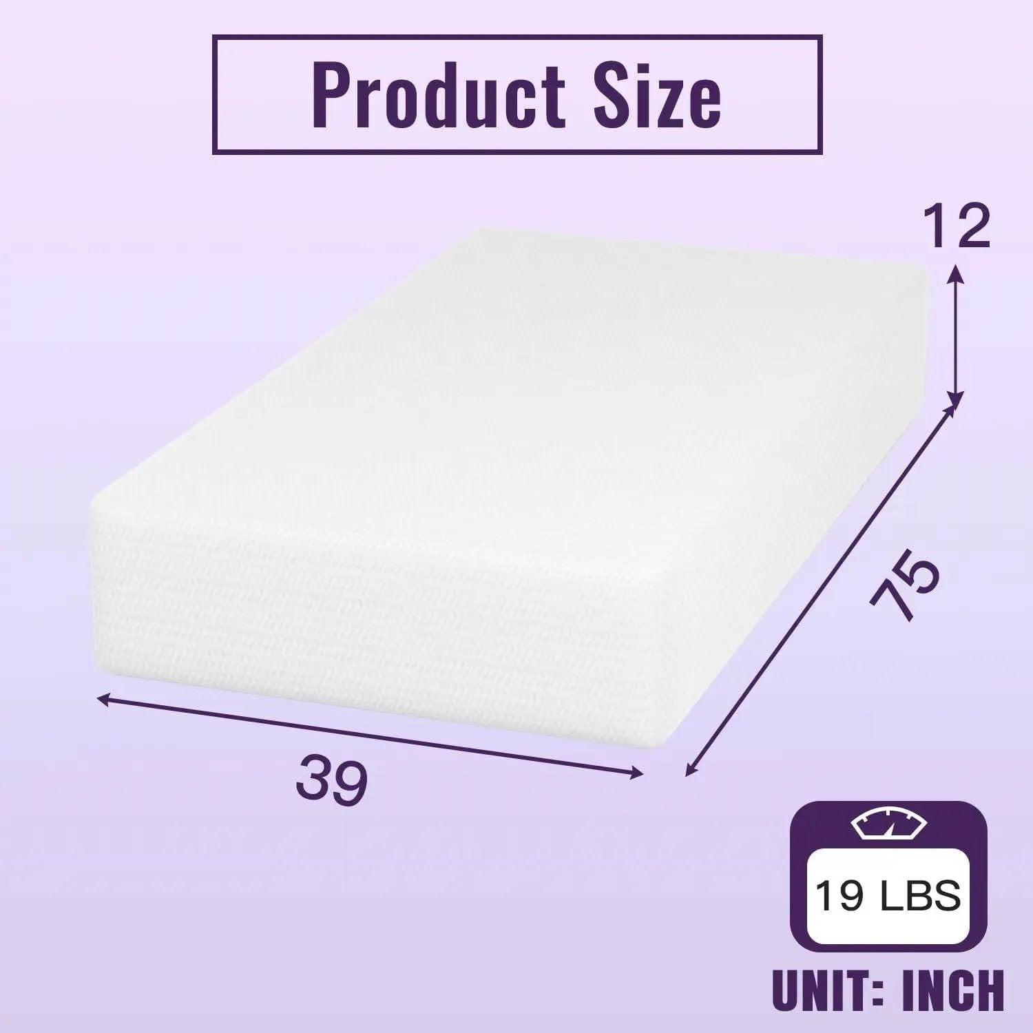 Twin size 12-inch Charcoal Infused Memory Foam Mattress with Removable Cover by HomePacific