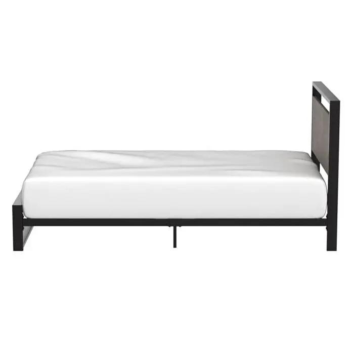 Twin Modern Farmhouse Platform Bed Frame with Wood Panel Headboard Footboard by HomePacific