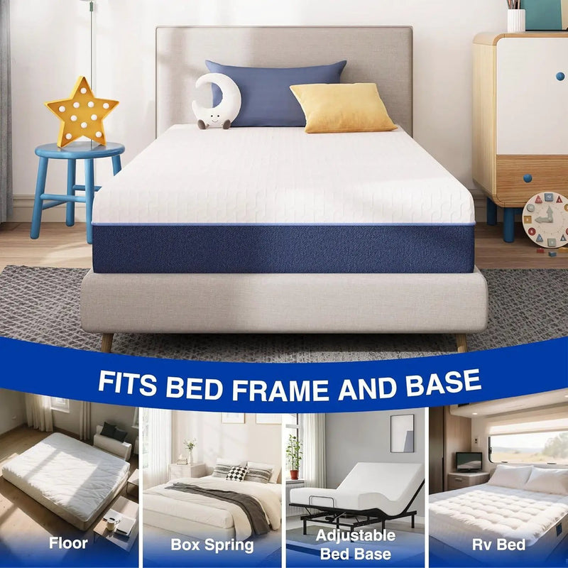 Twin Size 6-inch Gel Infused Medium Firm Memory Foam Mattress by HomePacific