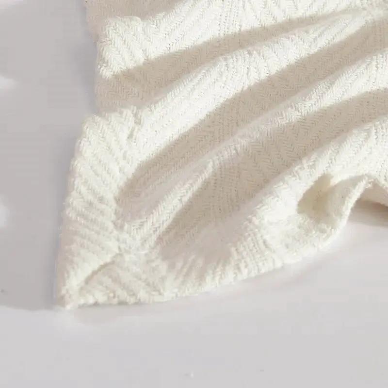 Twin size Cream Bone Lightweight 100-Percent Cotton Blanket - Machine Washable by HomePacific