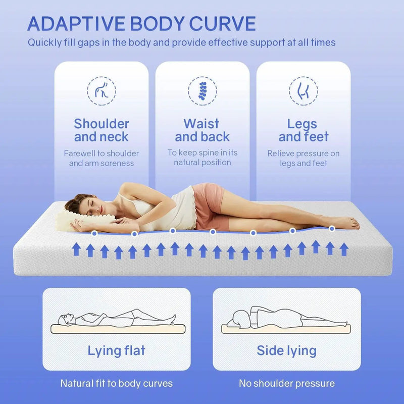 Twin size 6-inch Thick Medium Firm Cool Gel Memory Foam Mattress by HomePacific
