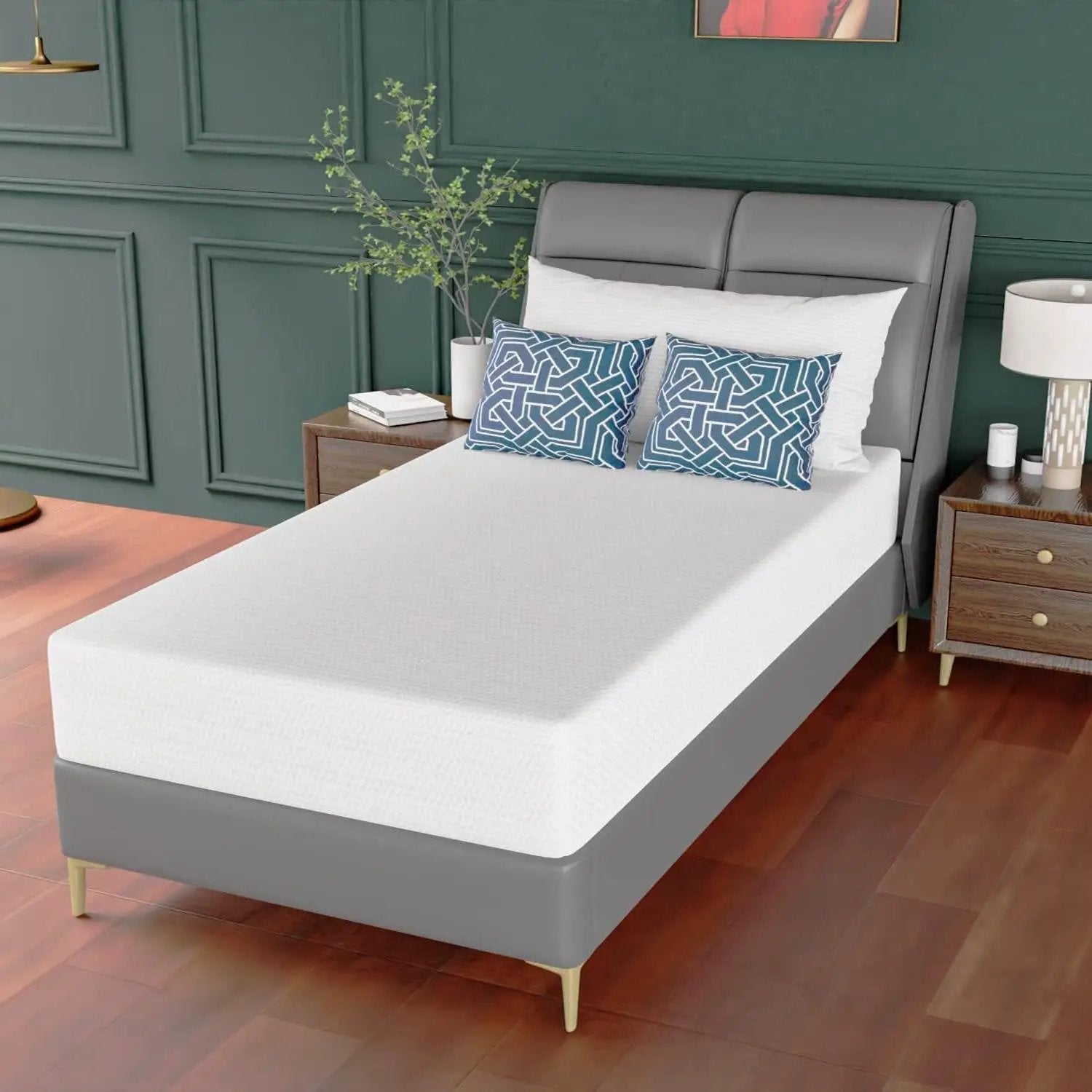 Twin size 10-inch Thick Medium Firm Cool Gel Memory Foam Mattress by HomePacific