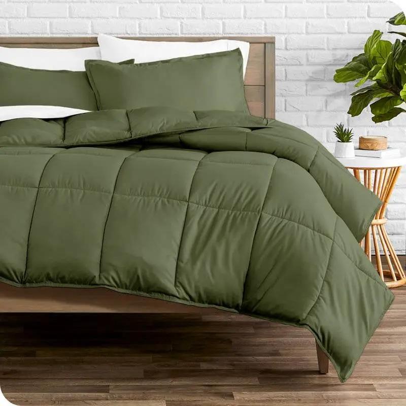 Twin/Twin XL size Super Soft Down Alternative Comforter Set in Olive Green by HomePacific