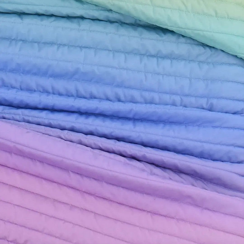 Twin/Twin XL 2 Piece Multi-Color Rainbow Quilt Set by HomePacific