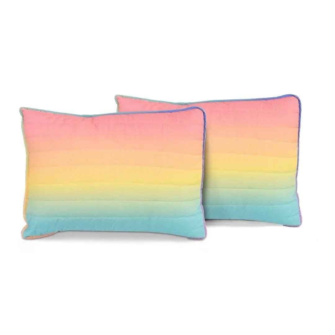 Twin/Twin XL 2 Piece Multi-Color Rainbow Quilt Set by HomePacific