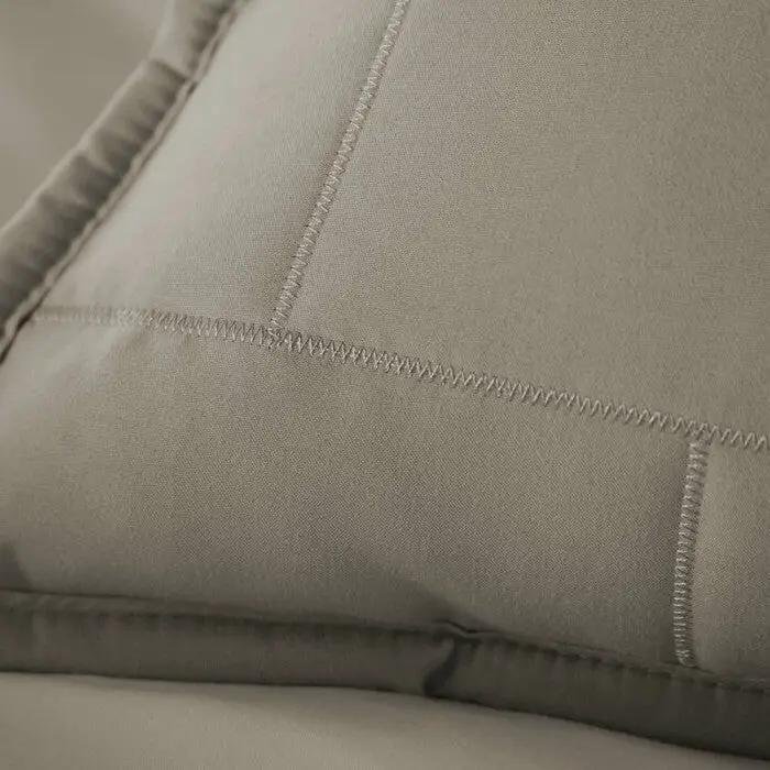 Twin/Twin XL Modern Brick Stitch Microfiber Reversible 2 Piece Comforter Set in Taupe by HomePacific