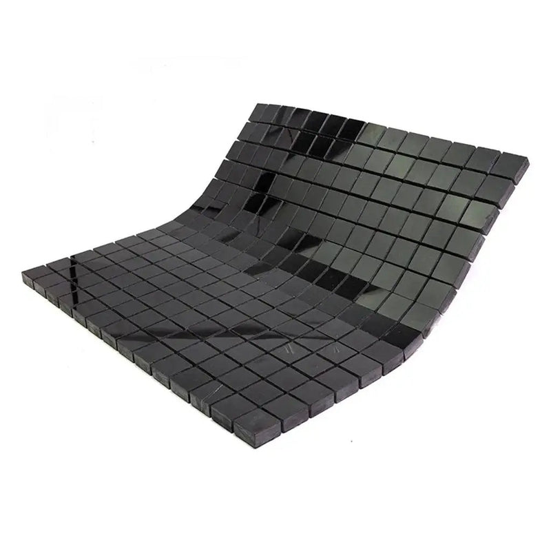 Eastern Black 12x12 Polished Square Marble Mosaic Tile (5 pack, 5 sq ft/case) by Apollo Tile