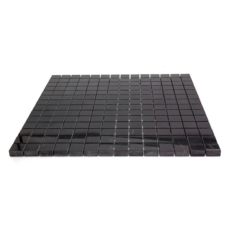 Eastern Black 12x12 Polished Square Marble Mosaic Tile (5 pack, 5 sq ft/case) by Apollo Tile