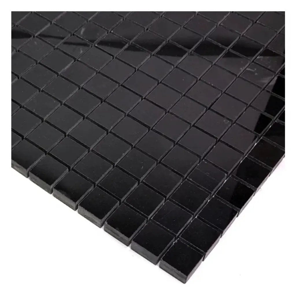 Eastern Black 12x12 Polished Square Marble Mosaic Tile (5 pack, 5 sq ft/case) by Apollo Tile