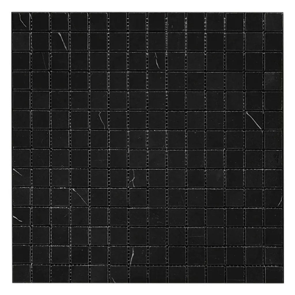 Eastern Black 12x12 Polished Square Marble Mosaic Tile (5 pack, 5 sq ft/case) by Apollo Tile