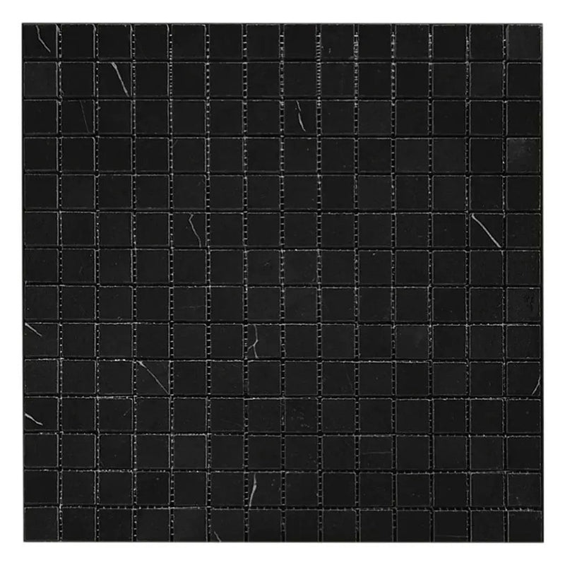 Eastern Black 12x12 Polished Square Marble Mosaic Tile (5 pack, 5 sq ft/case) by Apollo Tile