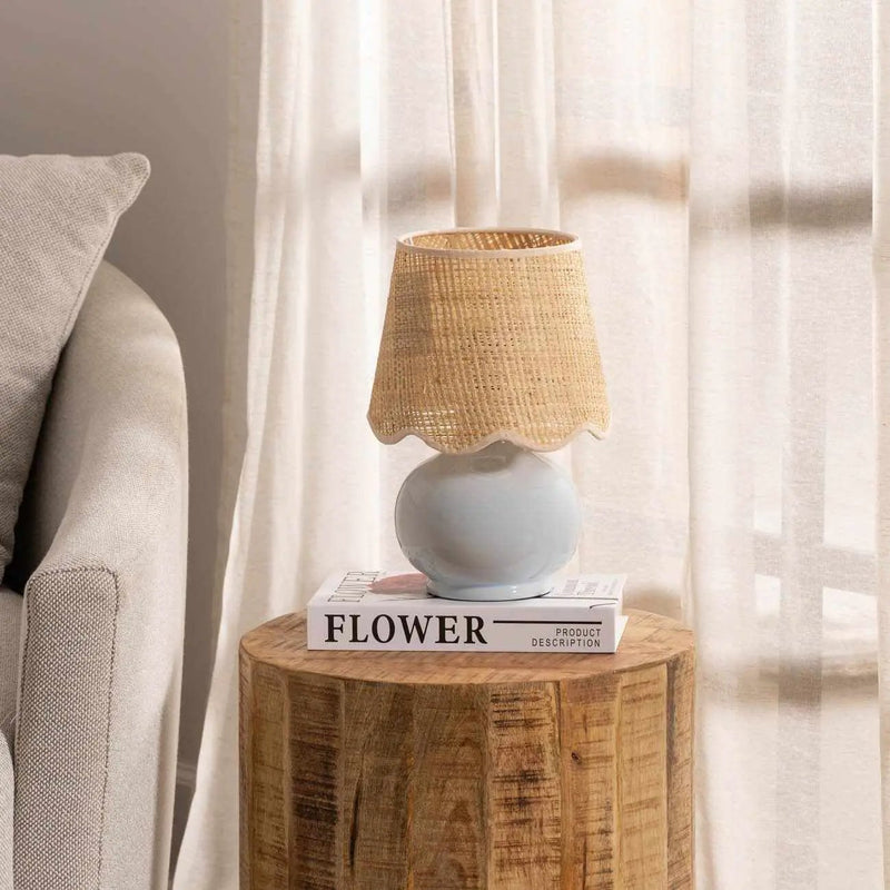 Tocae Blue Solid Ceramic Table Lamp by Boutique Rugs