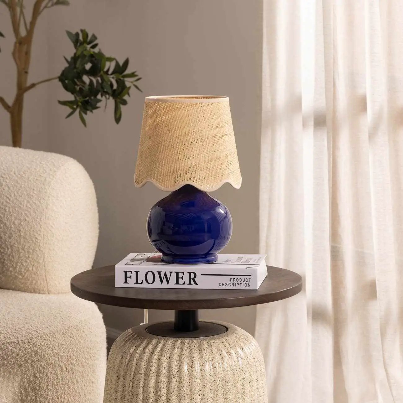 Theisseil Navy Blue Table Lamp by Boutique Rugs