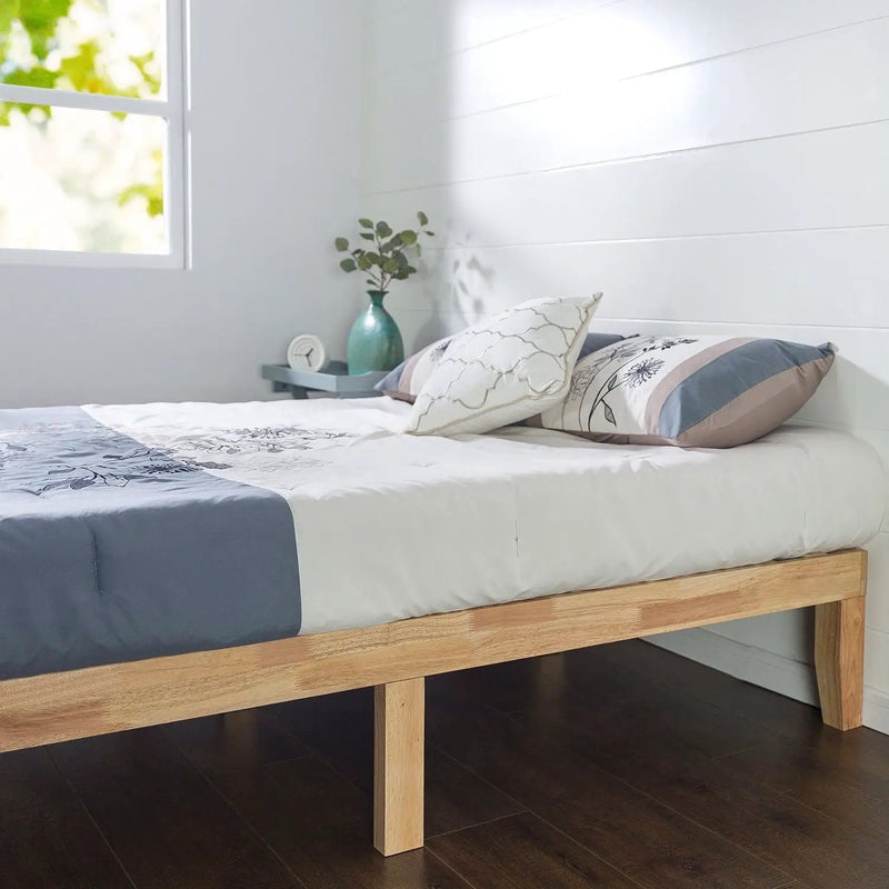 Twin Solid Wood Platform Bed Frame in Natural Finish by HomePacific