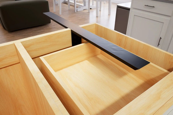 The Original™ T-Bracket Hidden Countertop Support Bracket, installed in a room