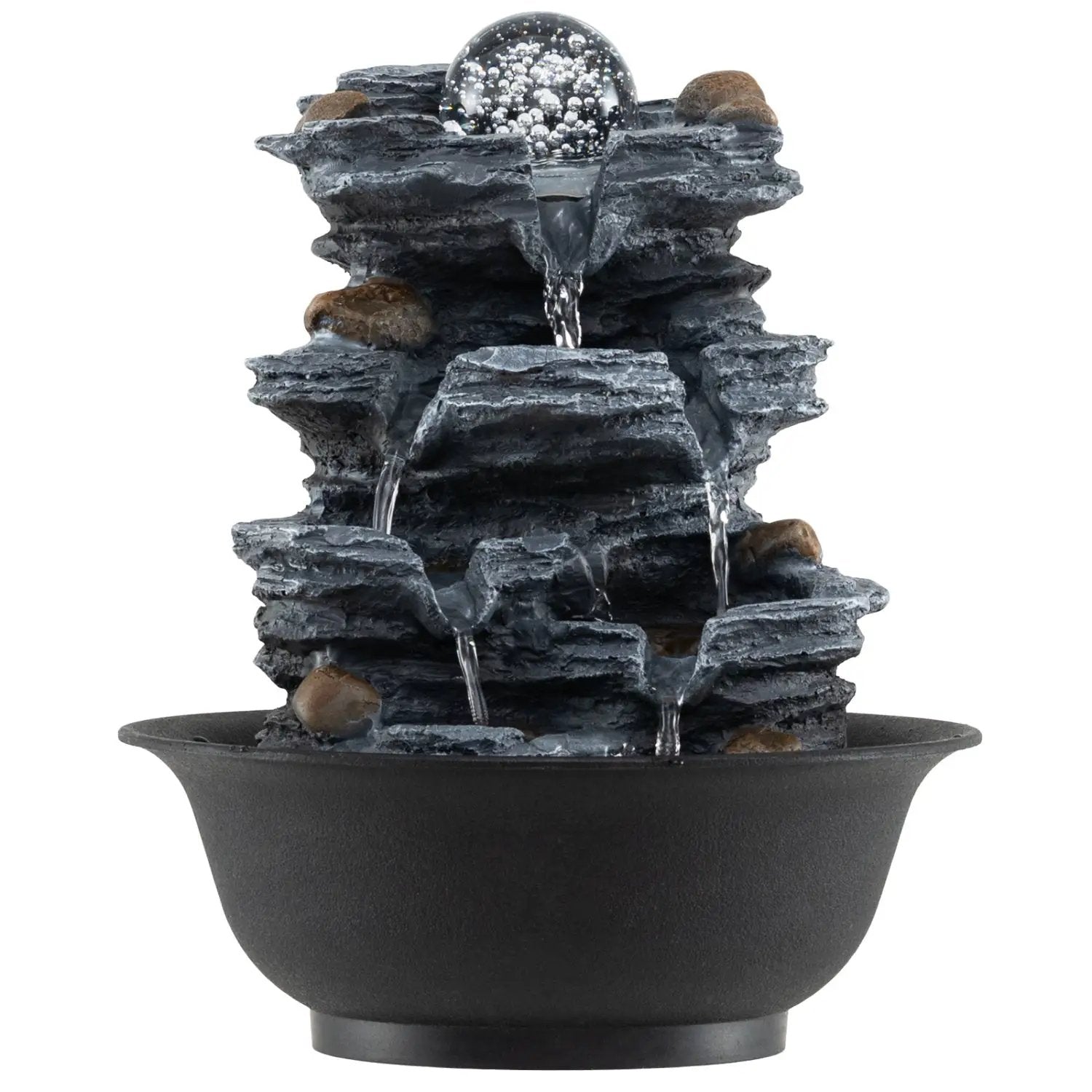 Tabletop Water Fountain with Rolling Crystal Ball and Color-Changing LED Light by DirectDeals
