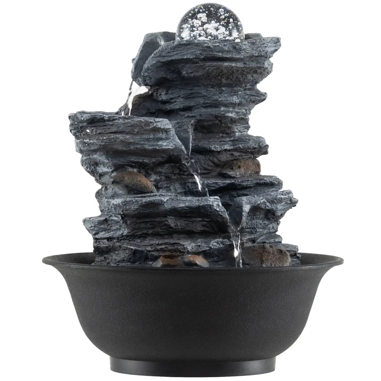 Tabletop Water Fountain with Rolling Crystal Ball and Color-Changing LED Light by DirectDeals