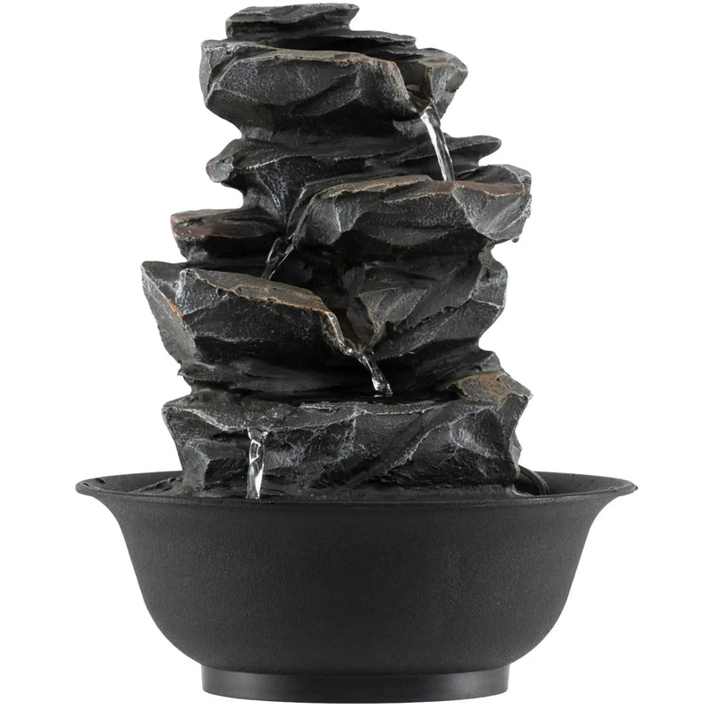Tabletop Water Fountain with LED Light Indoor Desktop Cascading Water Feature by DirectDeals
