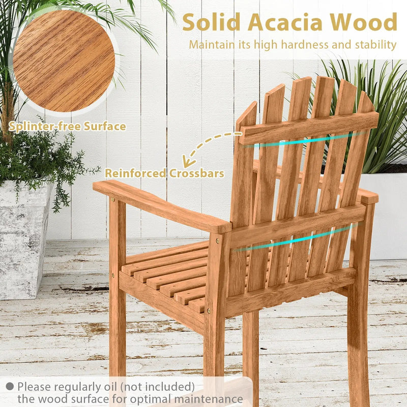Tall Adirondack Chair with Armrests and Footrest for Deck by DirectDeals