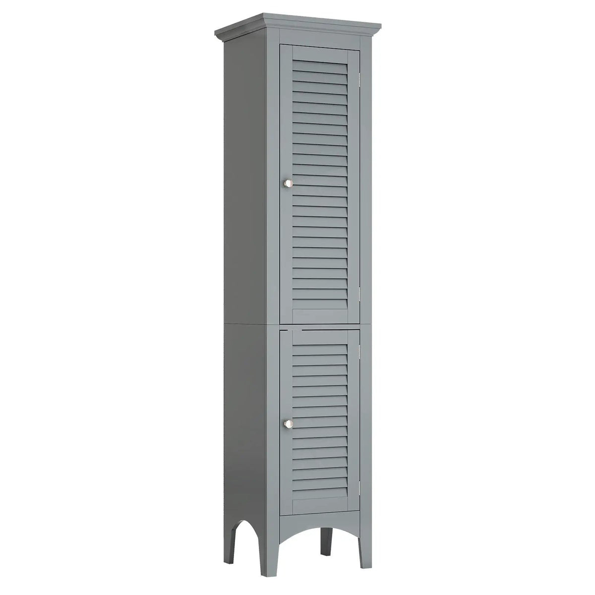 Tall Bathroom Floor Cabinet with Shutter Doors and Adjustable Shelf, photo 11 of 11