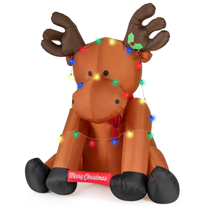 8.5 Feet Tall Christmas Inflatable Reindeer with 24 LED String Lights by DirectDeals