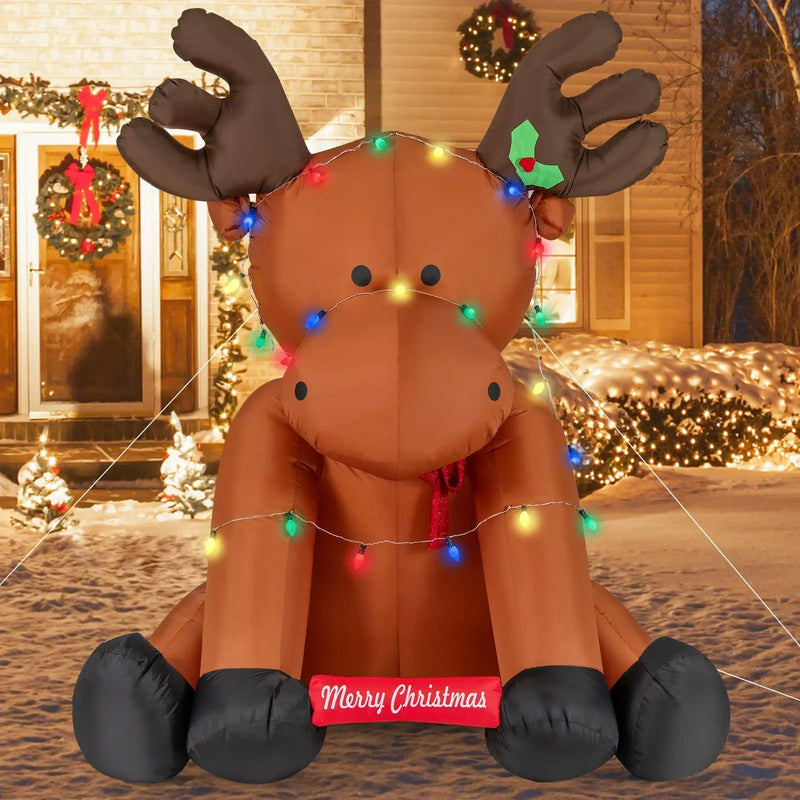 8.5 Feet Tall Christmas Inflatable Reindeer with 24 LED String Lights by DirectDeals