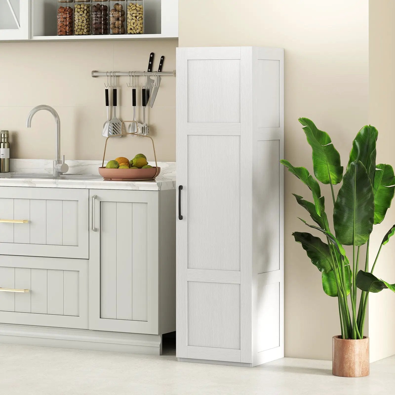 Tall Storage Cabinet with 4 Storage Shelves for Bathroom Living Room by DirectDeals
