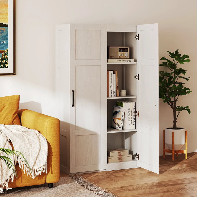 Tall Storage Cabinet with 4 Storage Shelves for Bathroom Living Room by DirectDeals
